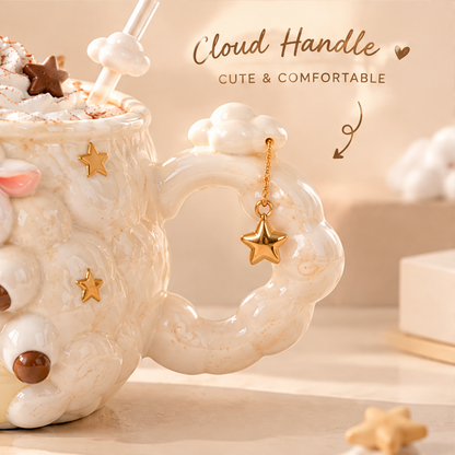 Dreamy Moon Lamb Ceramic Mug with Straw
