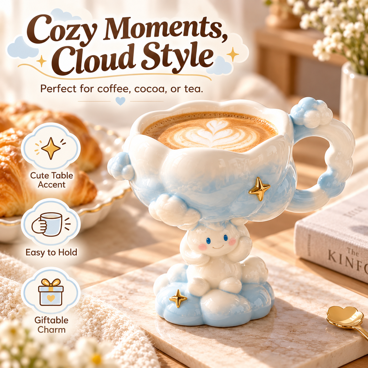 Dreamy Cloud Character Ceramic Coffee Mug