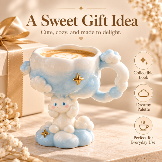 Dreamy Cloud Character Ceramic Coffee Mug